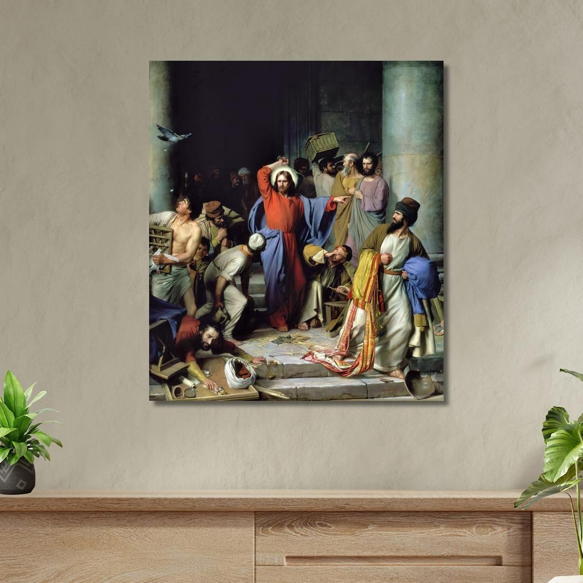 Casting Out The Money Changers Carl Bloch cbl3 canvas print 