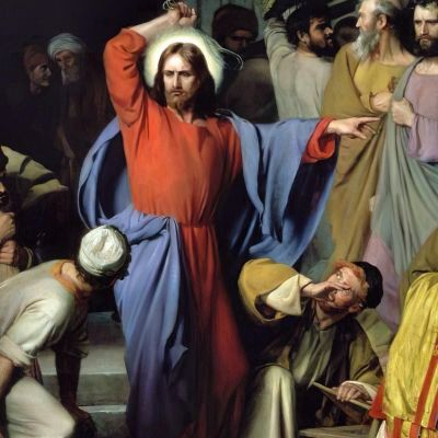 Casting Out The Money Changers Carl Bloch cbl3 canvas print