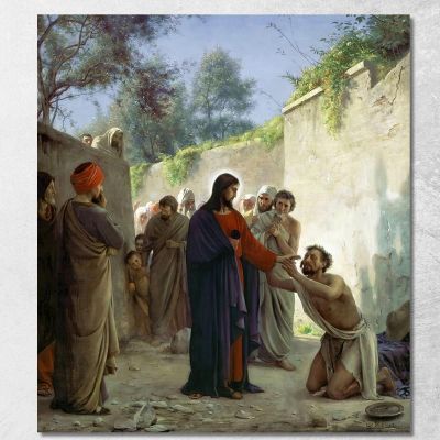 Christ Healing The Blind Man Carl Bloch cbl8 canvas print 