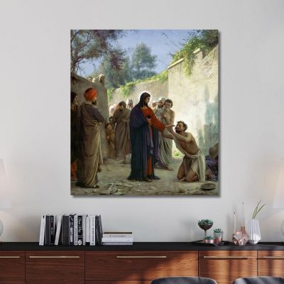 Christ Healing The Blind Man Carl Bloch cbl8 canvas print 