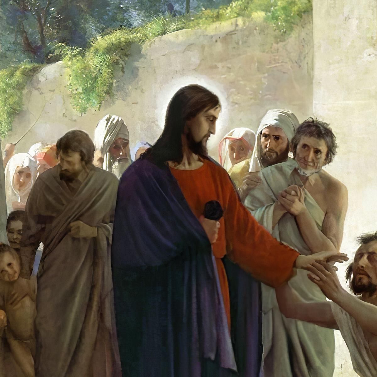 Christ Healing The Blind Man Carl Bloch cbl8 canvas print