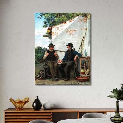 A Conversation Between Two Fishermen Carl Bloch cbl16 canvas print 