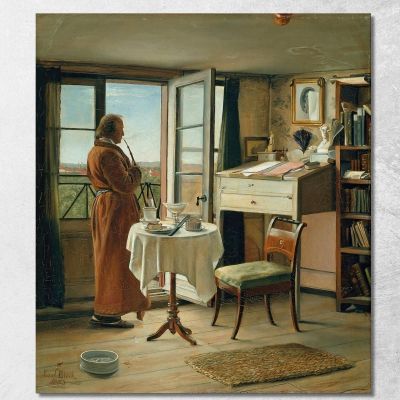 The Actor Kristian Mantzius In His Study Carl Bloch cbl26 canvas print 