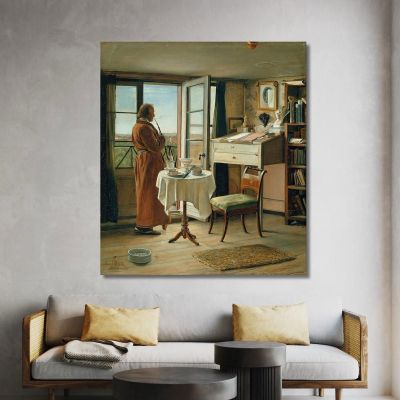 The Actor Kristian Mantzius In His Study Carl Bloch cbl26 canvas print 