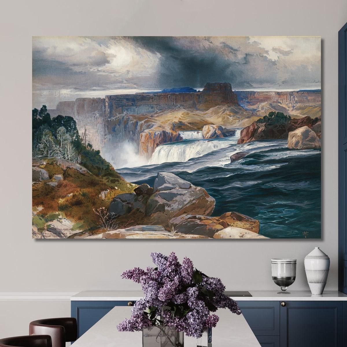 Great Falls Of Snake River Idaho Territory Thomas Moran tmr27 canvas print 
