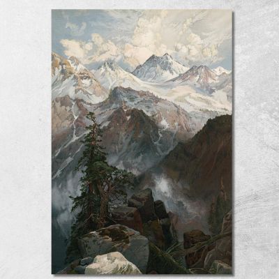 Summit Of The Sierras Nevada Thomas Moran tmr54 canvas print 