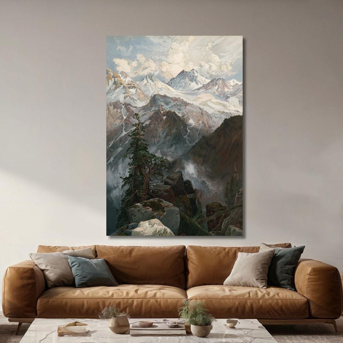 Summit Of The Sierras Nevada Thomas Moran tmr54 canvas print 