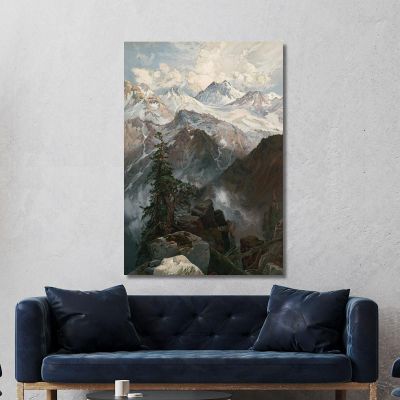 Summit Of The Sierras Nevada Thomas Moran tmr54 canvas print 