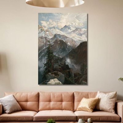 Summit Of The Sierras Nevada Thomas Moran tmr54 canvas print 