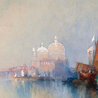 The Lagoon Looking Toward Santa Maria Della Salute Thomas Moran tmr68 canvas print