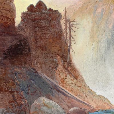 Tower At Tower Falls Yellowstone Thomas Moran tmr77 canvas print