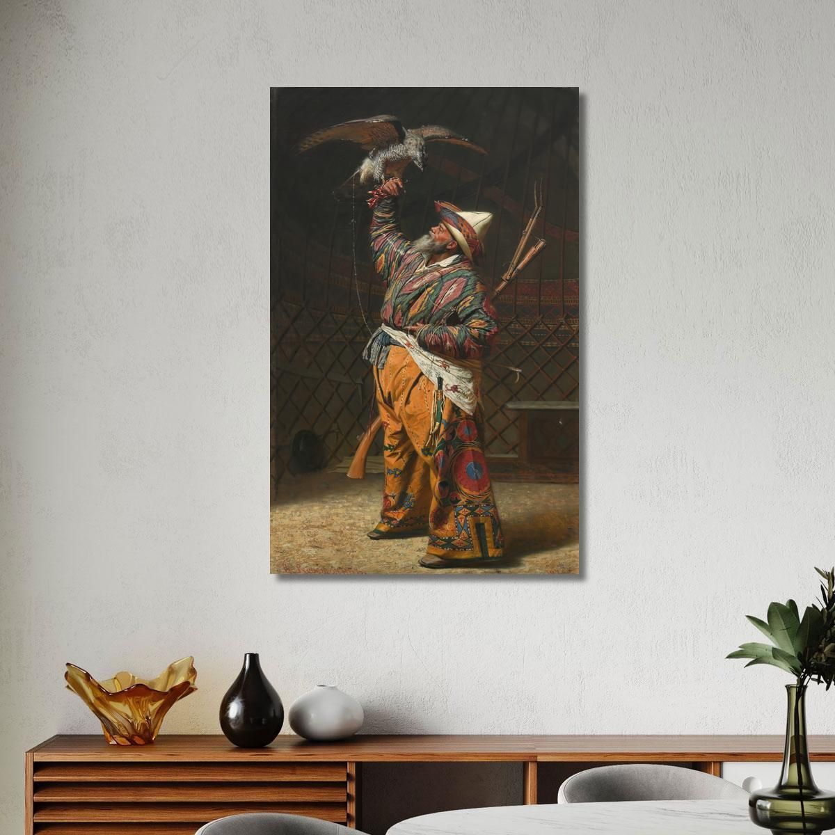 A Rich Kirghiz Huntsman With A Falcon Vasily Vereshchagin vvr3 canvas print 