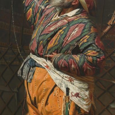A Rich Kirghiz Huntsman With A Falcon Vasily Vereshchagin vvr3 canvas print