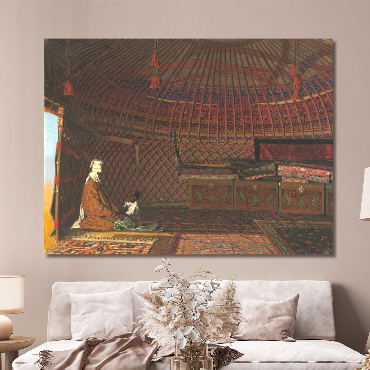 Inside The Tent Of A Rich Kirghiz Vasily Vereshchagin vvr25 canvas print 