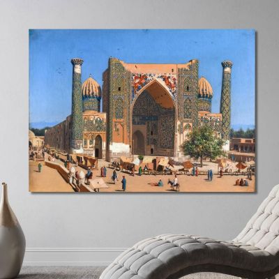 Medrasah Shir-Dhor At Registan Place In Samarkand Vasily Vereshchagin vvr32 canvas print 