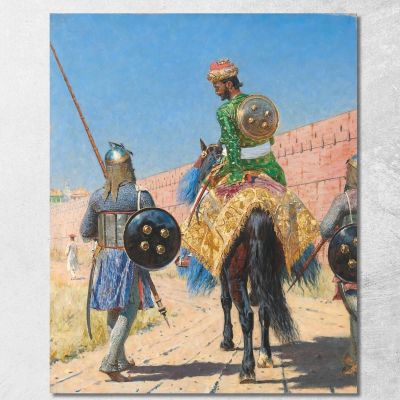Mounted Warrior In Jaipur Vasily Vereshchagin vvr36 canvas print 