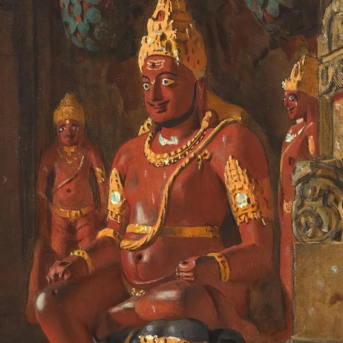 Statue Of Vishnu At The Temple Of Indra At Ellora Vasily Vereshchagin vvr51 canvas print