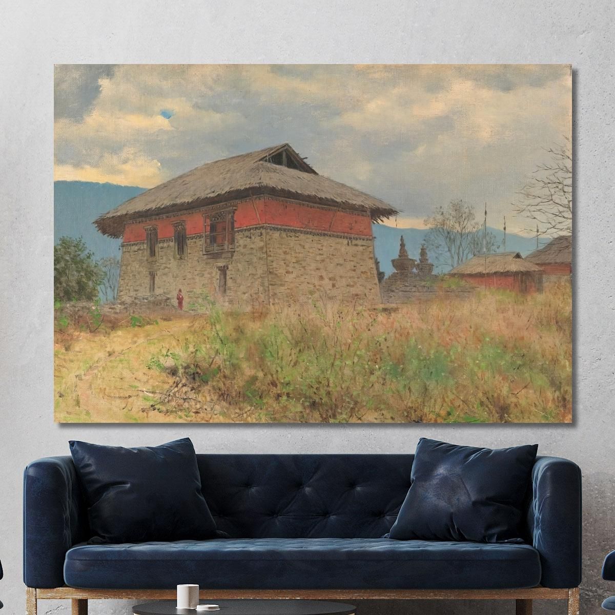 The Main Temple Of Tassiding Monastery. Sikkim Vasily Vereshchagin vvr62 canvas print 