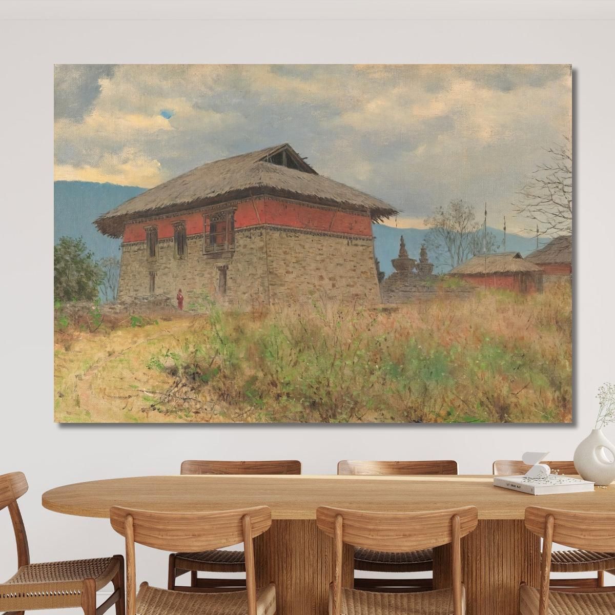 The Main Temple Of Tassiding Monastery. Sikkim Vasily Vereshchagin vvr62 canvas print 