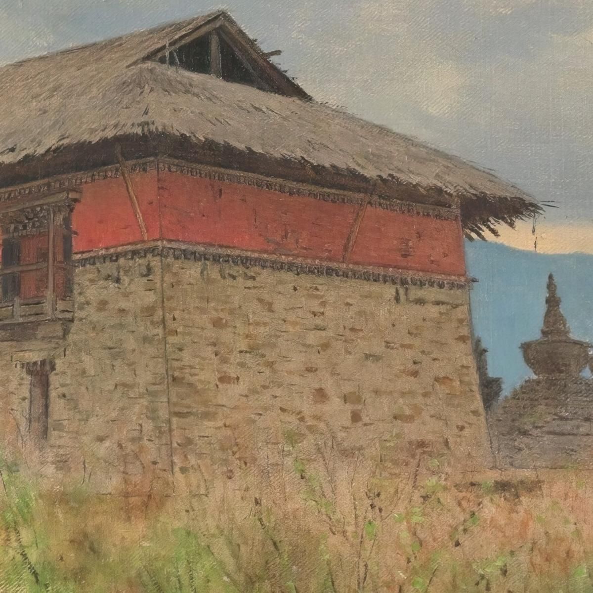 The Main Temple Of Tassiding Monastery. Sikkim Vasily Vereshchagin vvr62 canvas print
