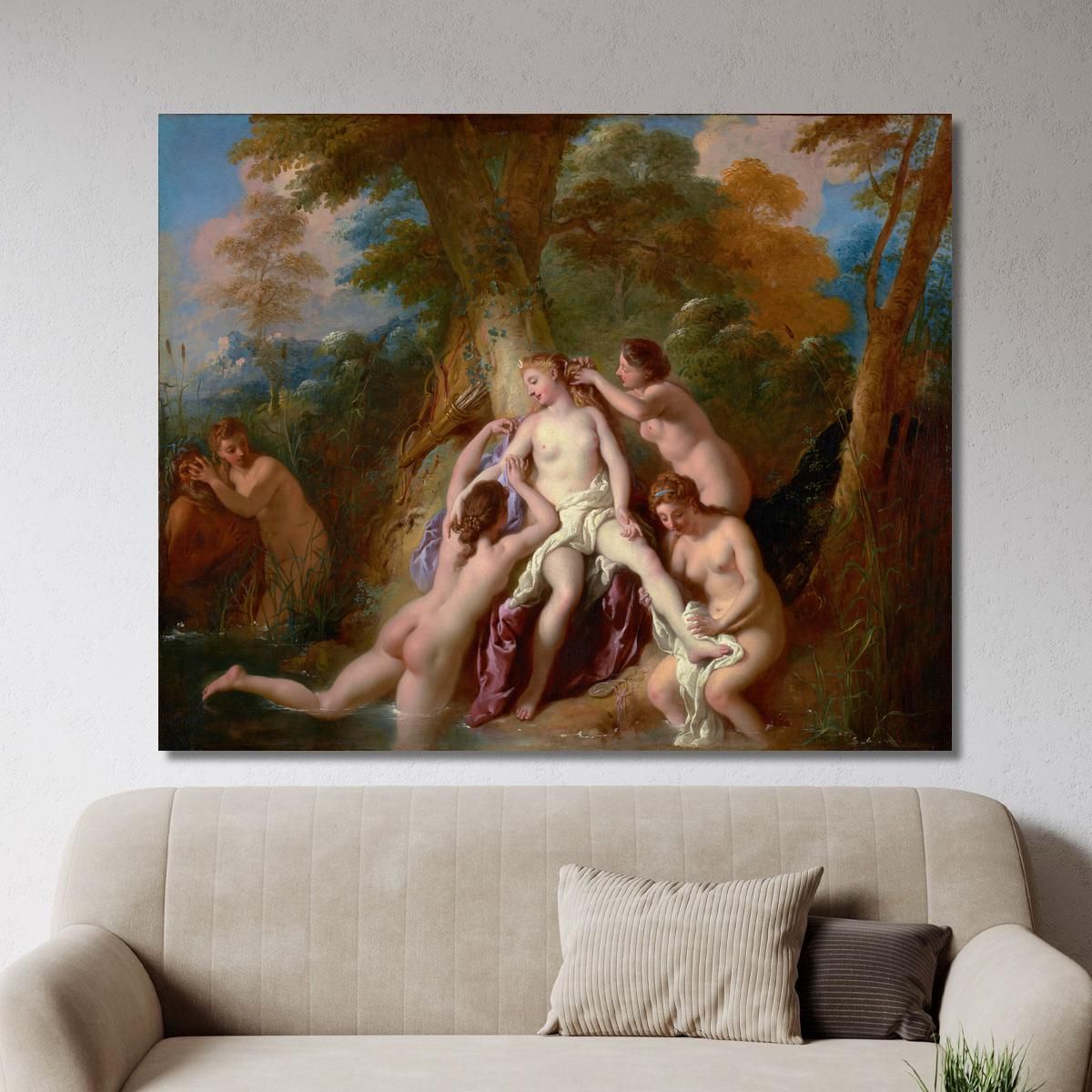 Diana And Her Nymphs Bathing Jean-François de Troy jft8 canvas print 