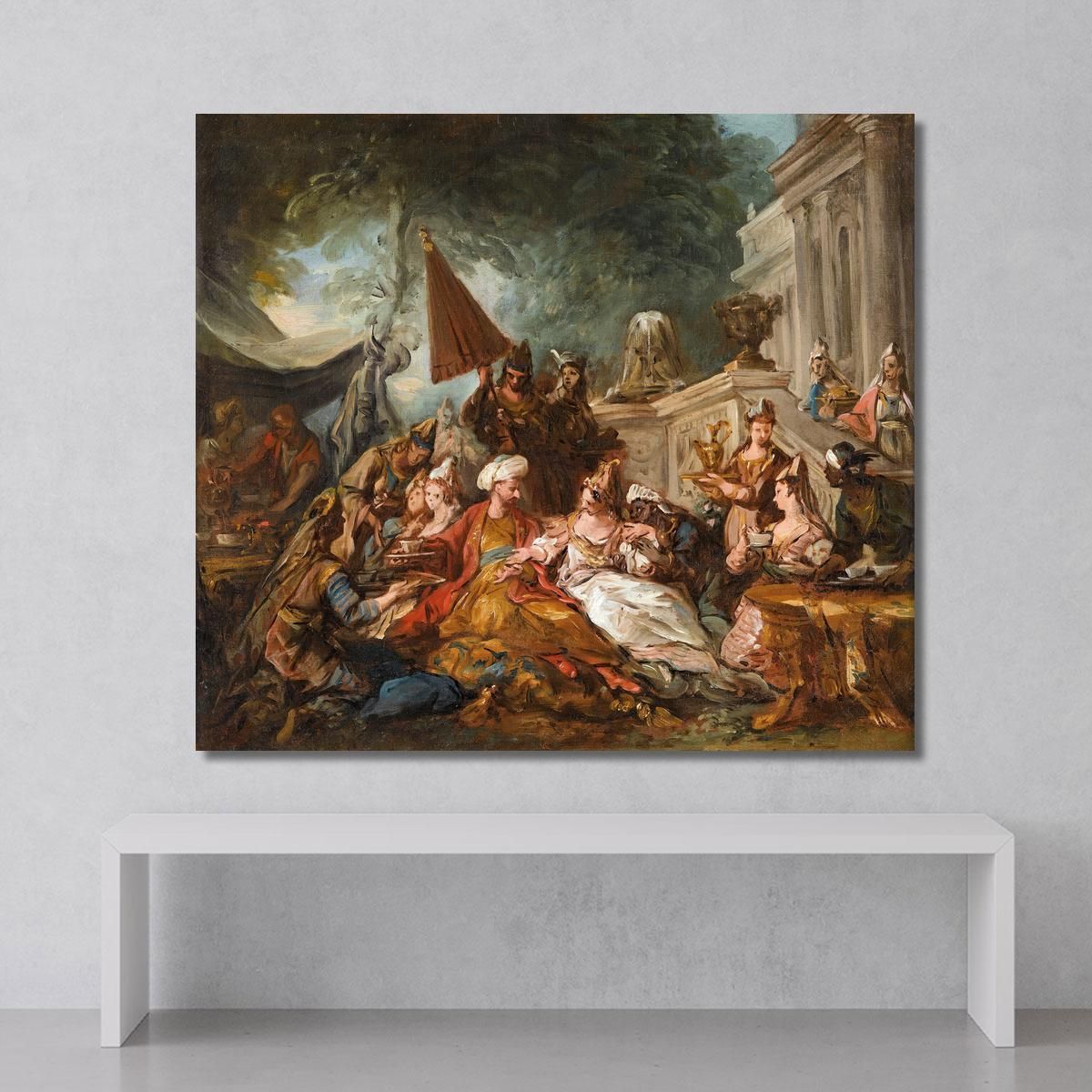 Oriental Scene Or Esther'S Banquet Jean-François de Troy jft16 canvas print 