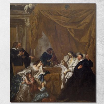 St Vincent De Paul At The Deathbed Of Louis Xiii Jean-François de Troy jft27 canvas print 