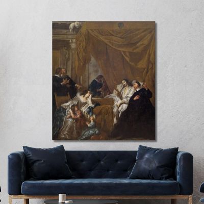 St Vincent De Paul At The Deathbed Of Louis Xiii Jean-François de Troy jft27 canvas print 