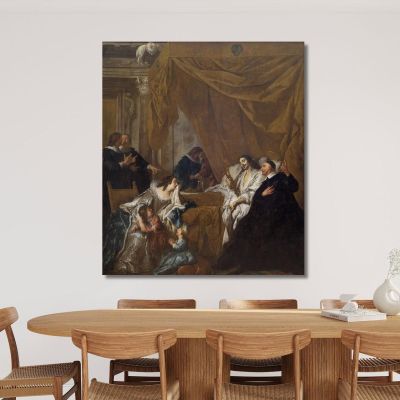St Vincent De Paul At The Deathbed Of Louis Xiii Jean-François de Troy jft27 canvas print 