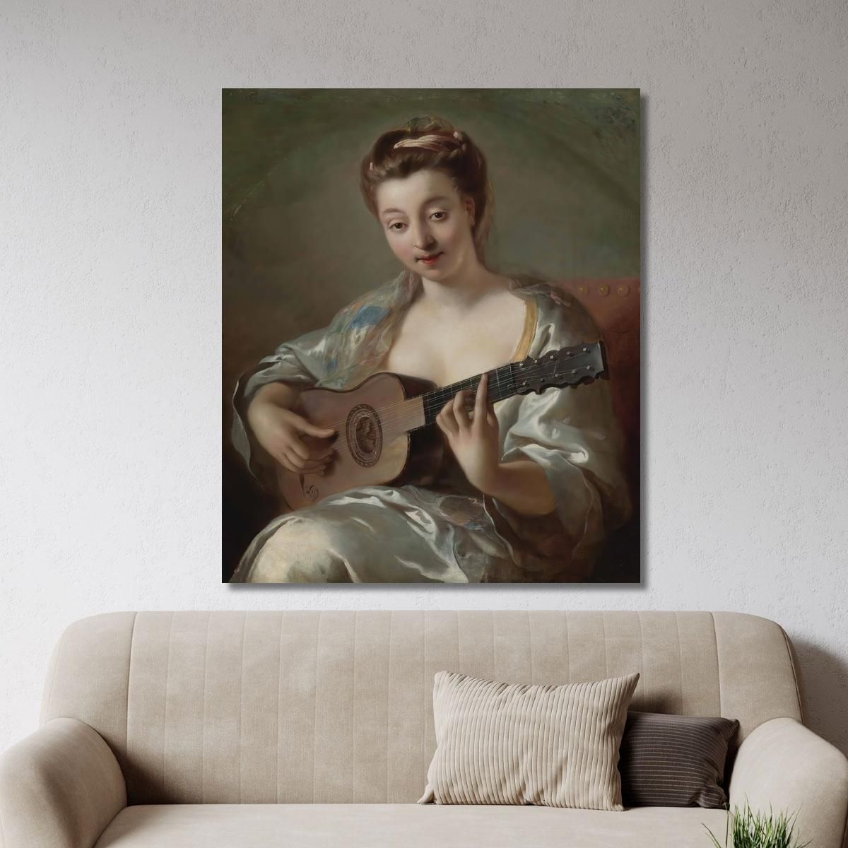 The Guitar Player Jean-François de Troy jft33 canvas print 