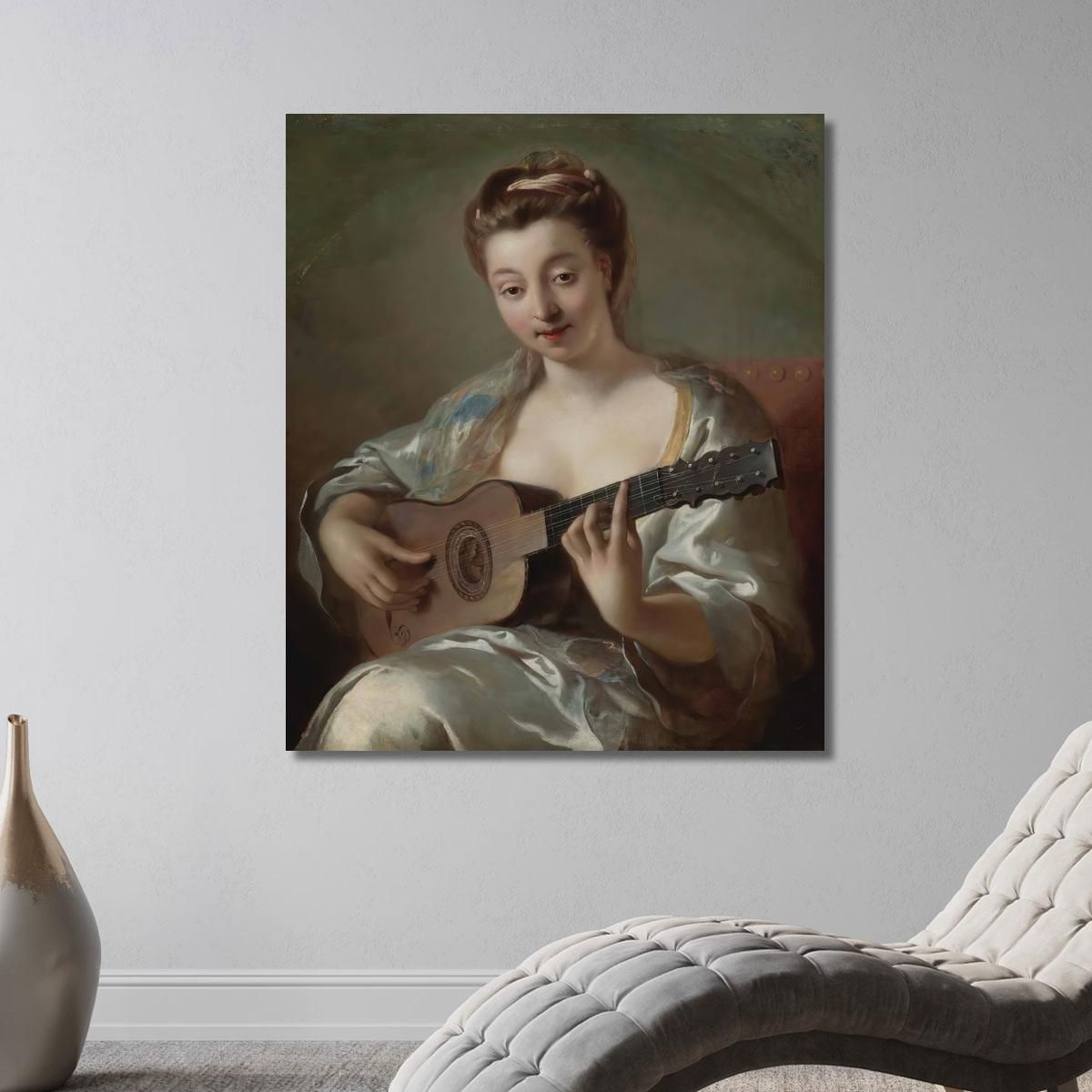 The Guitar Player Jean-François de Troy jft33 canvas print 