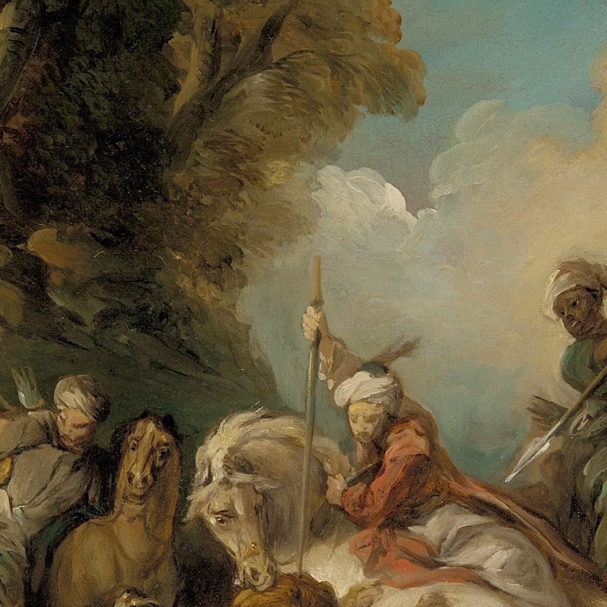 The Lion Hunt Jean-François de Troy jft35 canvas print