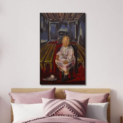 Little Girl Sitting In The Hall With Benches María Blanchard mbl2 canvas print 
