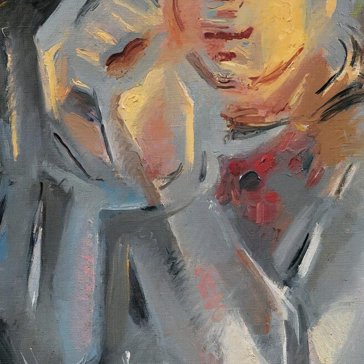 Young Man Sitting At Table Facing A Cup María Blanchard mbl3 canvas print