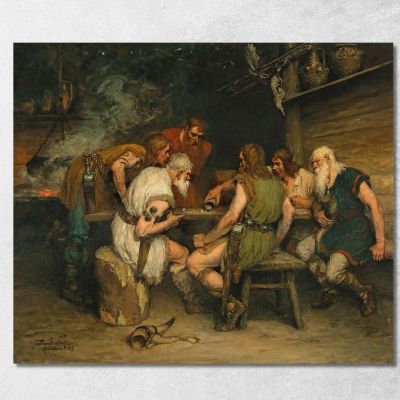A Game Of Dice Ferdinand Leeke flk1 canvas print 