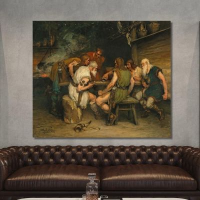 A Game Of Dice Ferdinand Leeke flk1 canvas print 