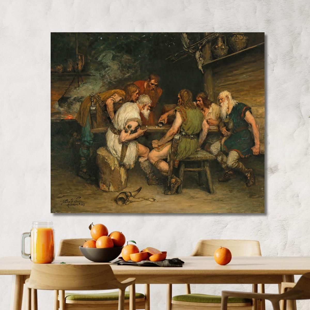 A Game Of Dice Ferdinand Leeke flk1 canvas print 