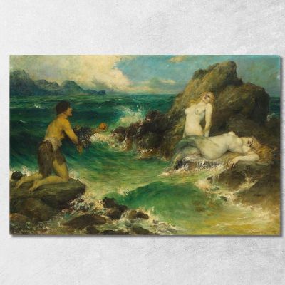 Mermaids Ferdinand Leeke flk5 canvas print 