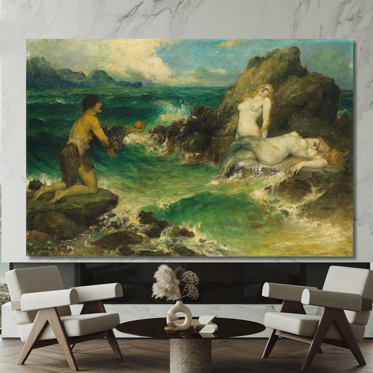 Mermaids Ferdinand Leeke flk5 canvas print 
