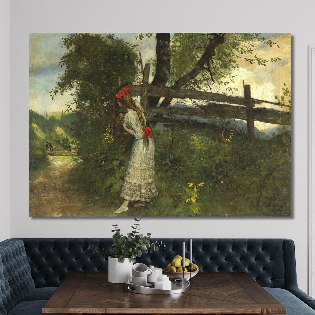 Girl Waiting For Her Lover Ferdinand Leeke flk6 canvas print 
