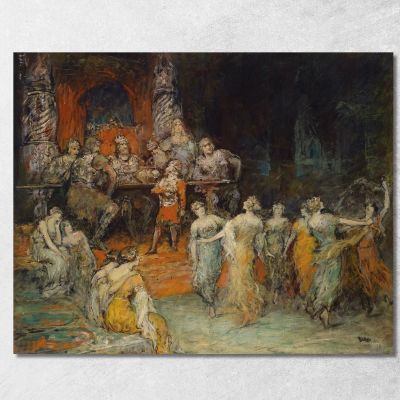 Dwarf King Laurin At The Court Of Dietrich Von Bern Ferdinand Leeke flk18 canvas print 