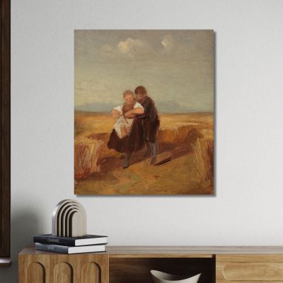 Boy And Girl In The Cornfield Carl Spitzweg csp7 canvas print 