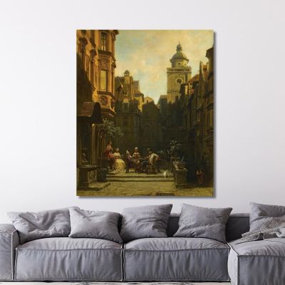 The Chat Hour A Good Gossip Carl Spitzweg csp18 canvas print 