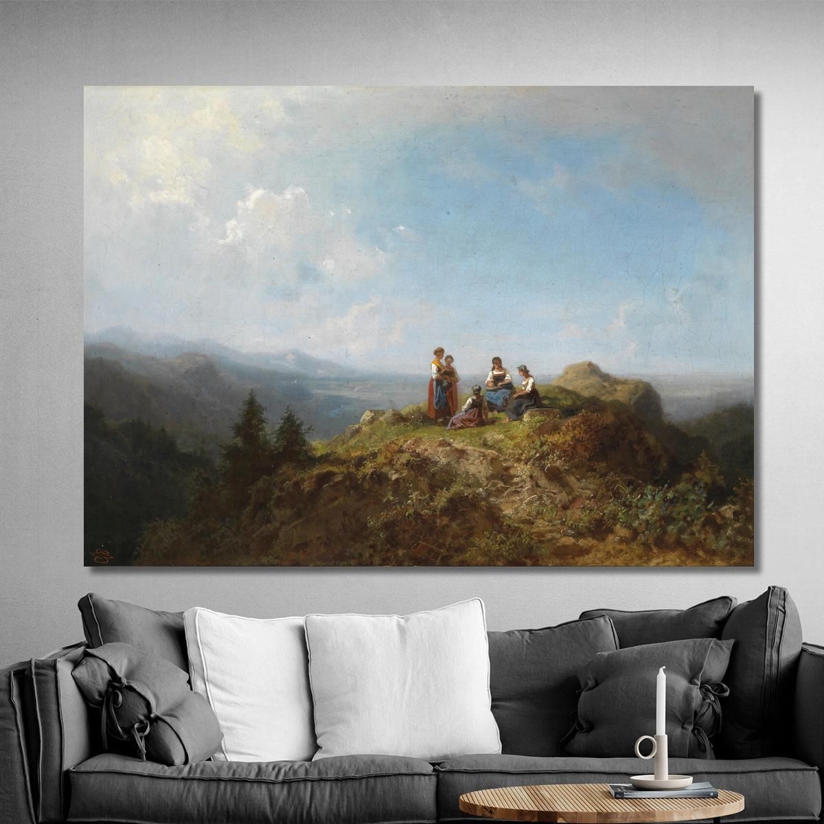 Dirndls On The Alm Carl Spitzweg csp21 canvas print 