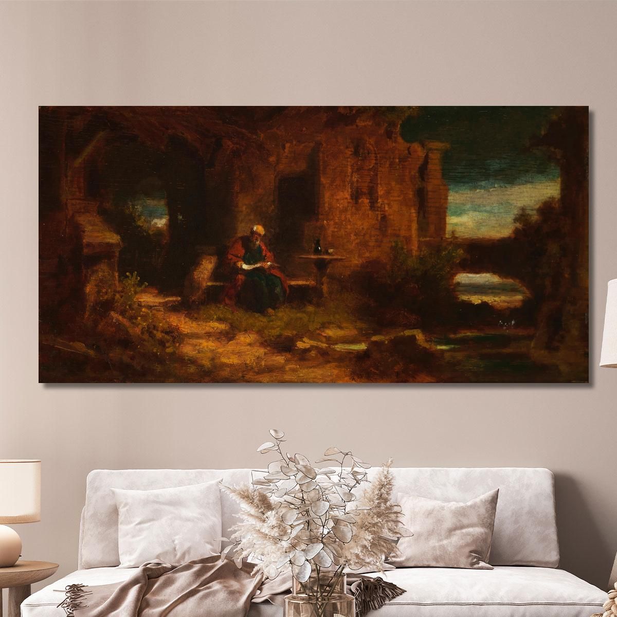 Hermit At Dusk The Anchorite Carl Spitzweg csp22 canvas print 