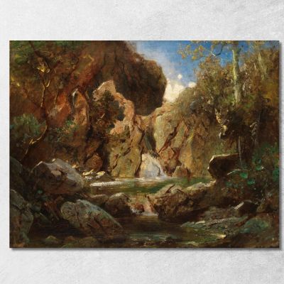 Rocky Basin With White Water Carl Spitzweg csp23 canvas print 