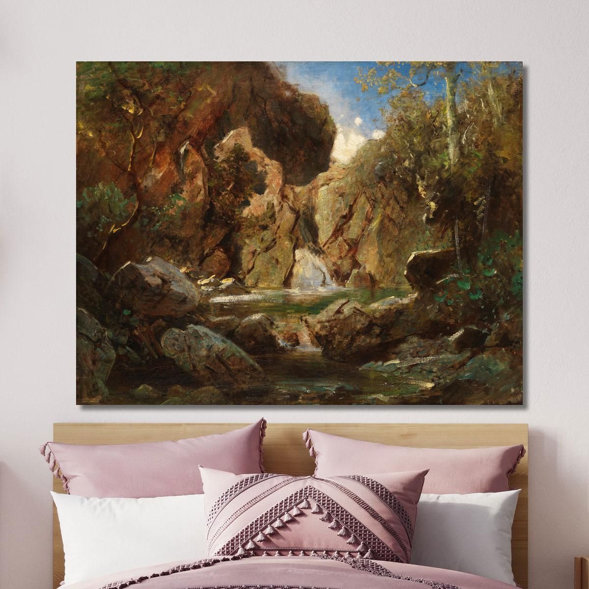 Rocky Basin With White Water Carl Spitzweg csp23 canvas print 