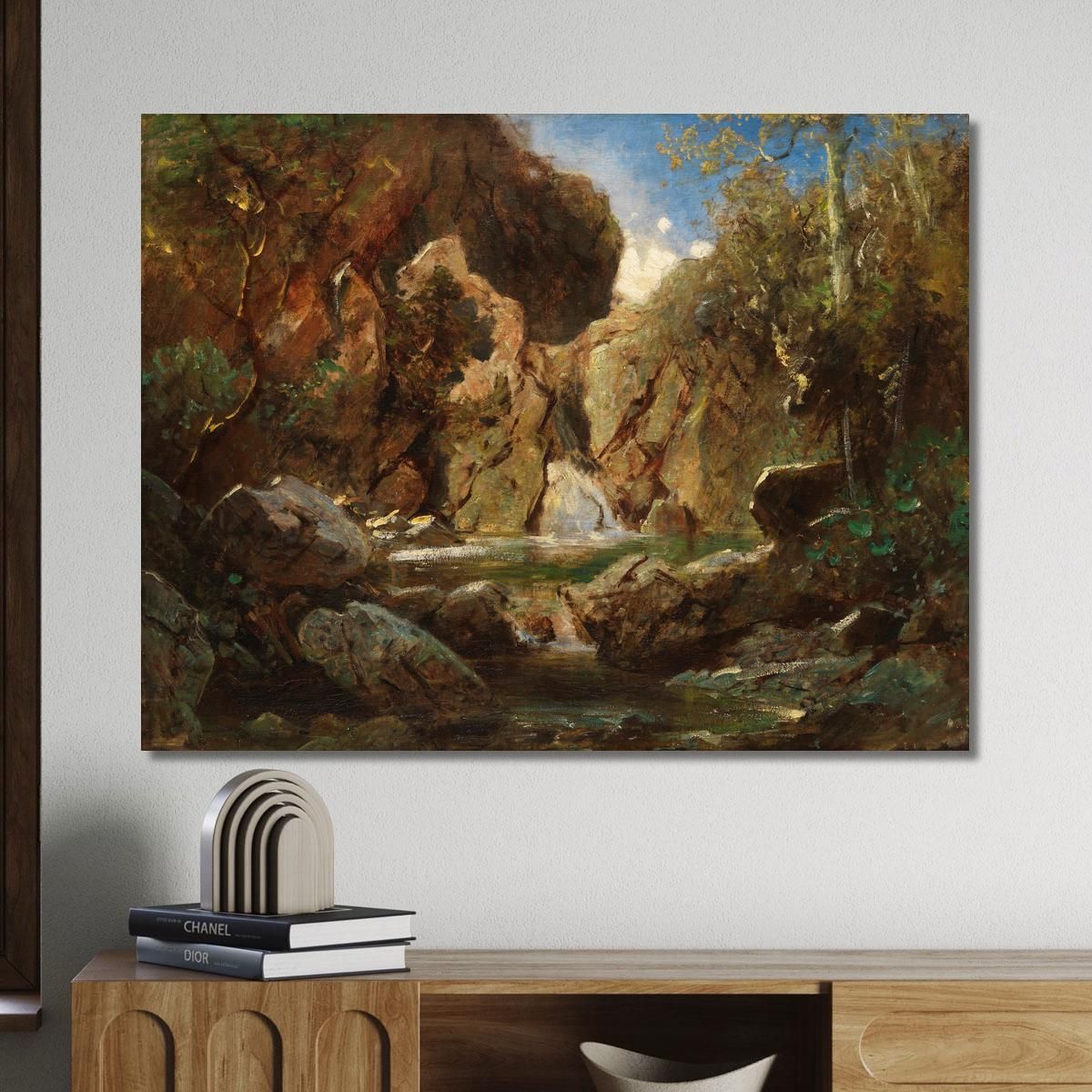Rocky Basin With White Water Carl Spitzweg csp23 canvas print 