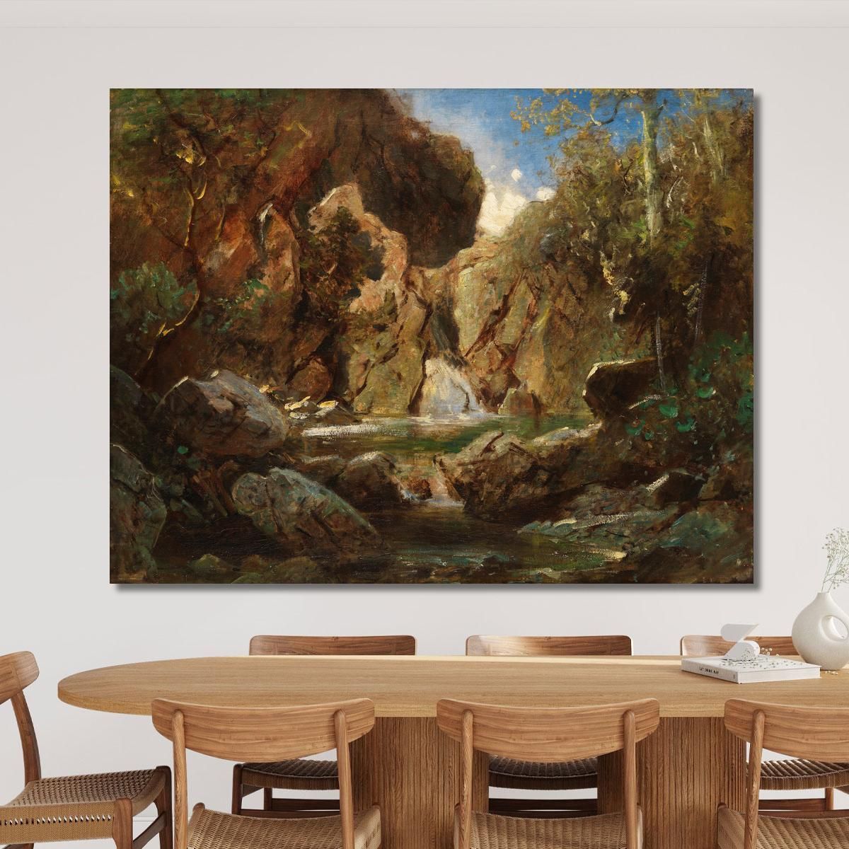 Rocky Basin With White Water Carl Spitzweg csp23 canvas print 