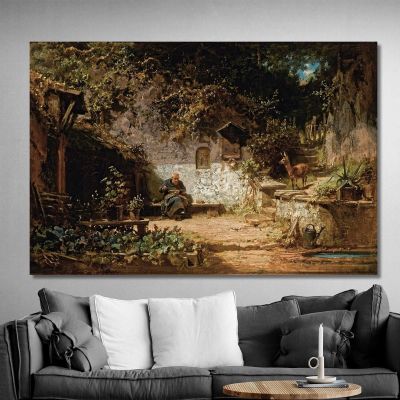 Hermit Mending His Nets Carl Spitzweg csp30 canvas print 